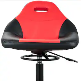 VEVOR - Rolling Garage Stool, 135 KG Capacity,Adjustable Height from 54 cm to 66 cm, Mechanic Seat with 360-degree Swivel Wheels - Black;Red