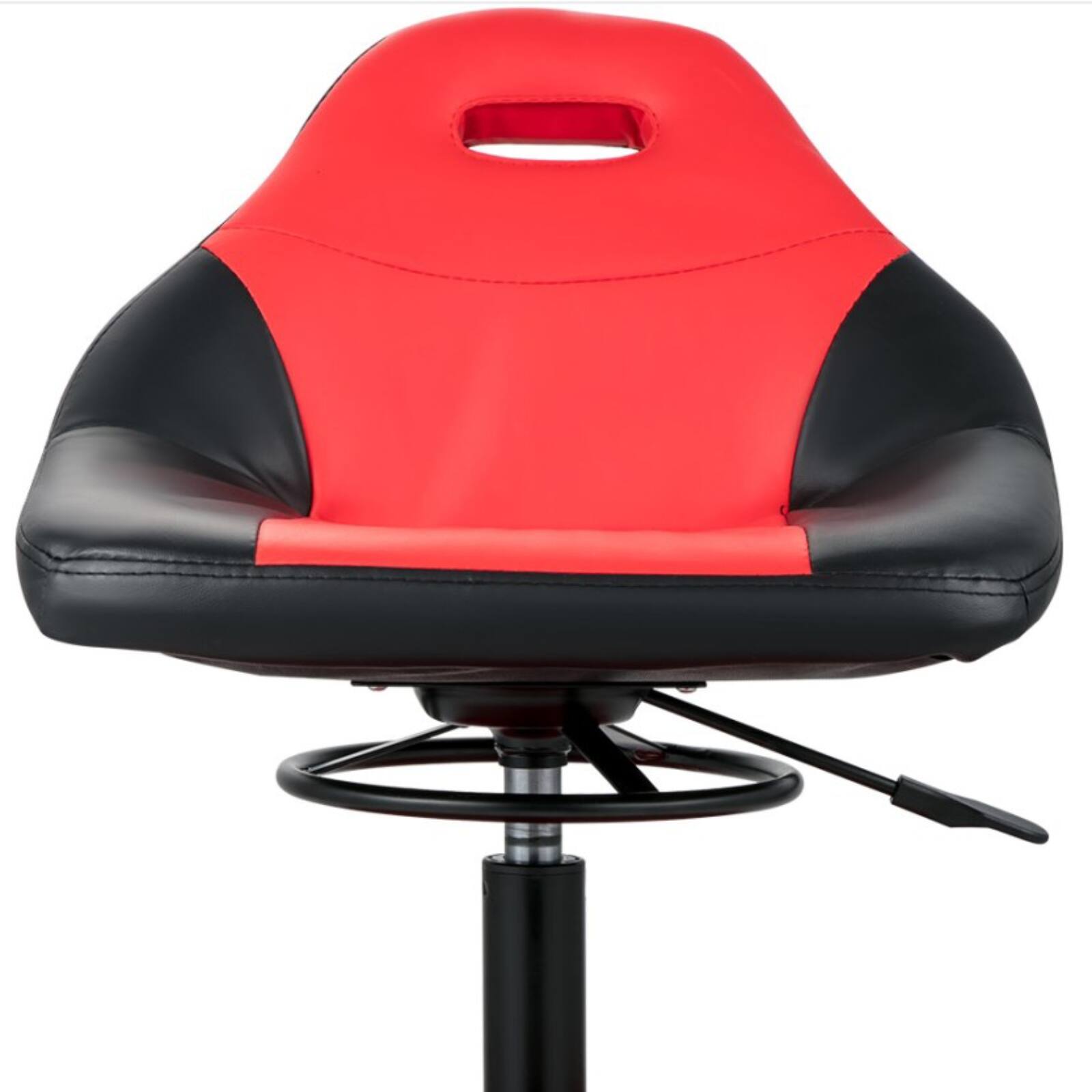 VEVOR - Rolling Garage Stool, 135 KG Capacity,Adjustable Height from 54 cm to 66 cm, Mechanic Seat with 360-degree Swivel Wheels - Black;Red