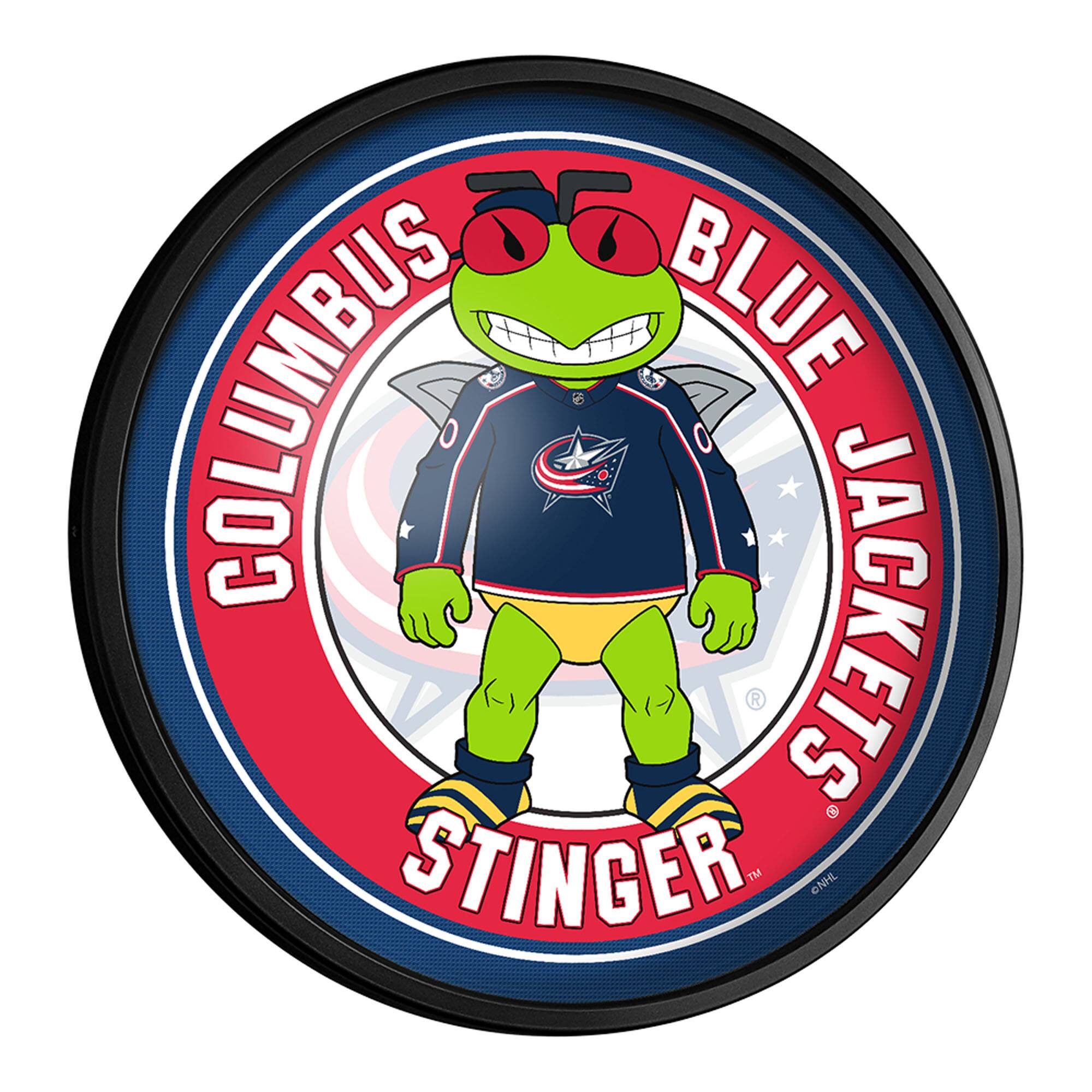 Columbus Blue Jackets Mascot 18'' Round Slimline Illuminated Wall Sign