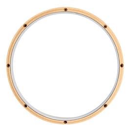 Gibraltar Hardware - Dunnett Wood/Metal Batter Snare Drum Hoop, 14" 8-Lug Batter Side, Contoured Maple Edge for Warm Tone
