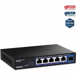 Trendnet - 6-Port 2.5G Unmanaged Switch with 10G SFP+ Port - 5 Ports - 2.5 Gigabit Ethernet, 10 Gigabit Ethernet - Unknown