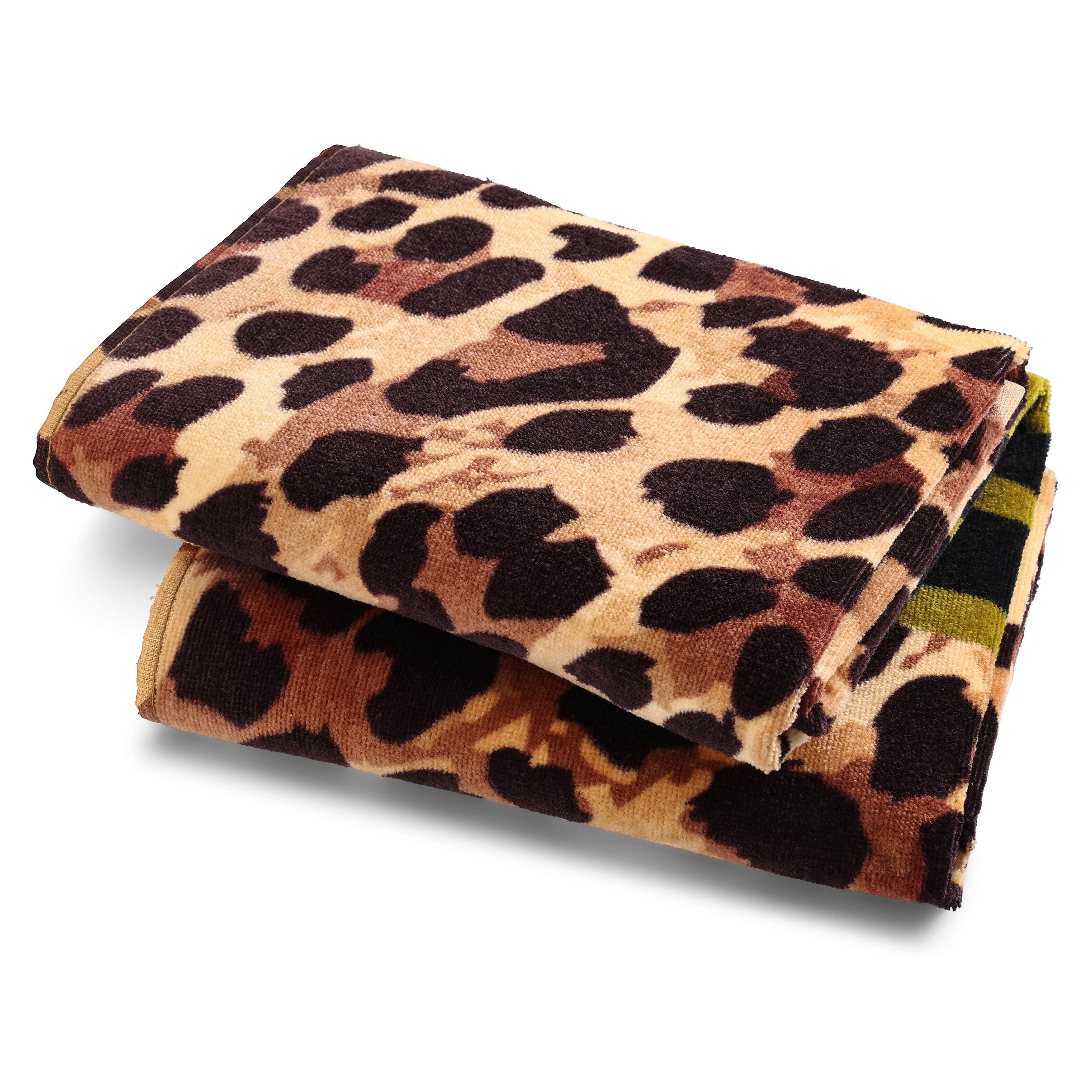 Alt View 2. Von Dutch - Von Dutch Iconic Y2K 100% Cotton 30"x60" Beach Towel | Leopard - Leopard.