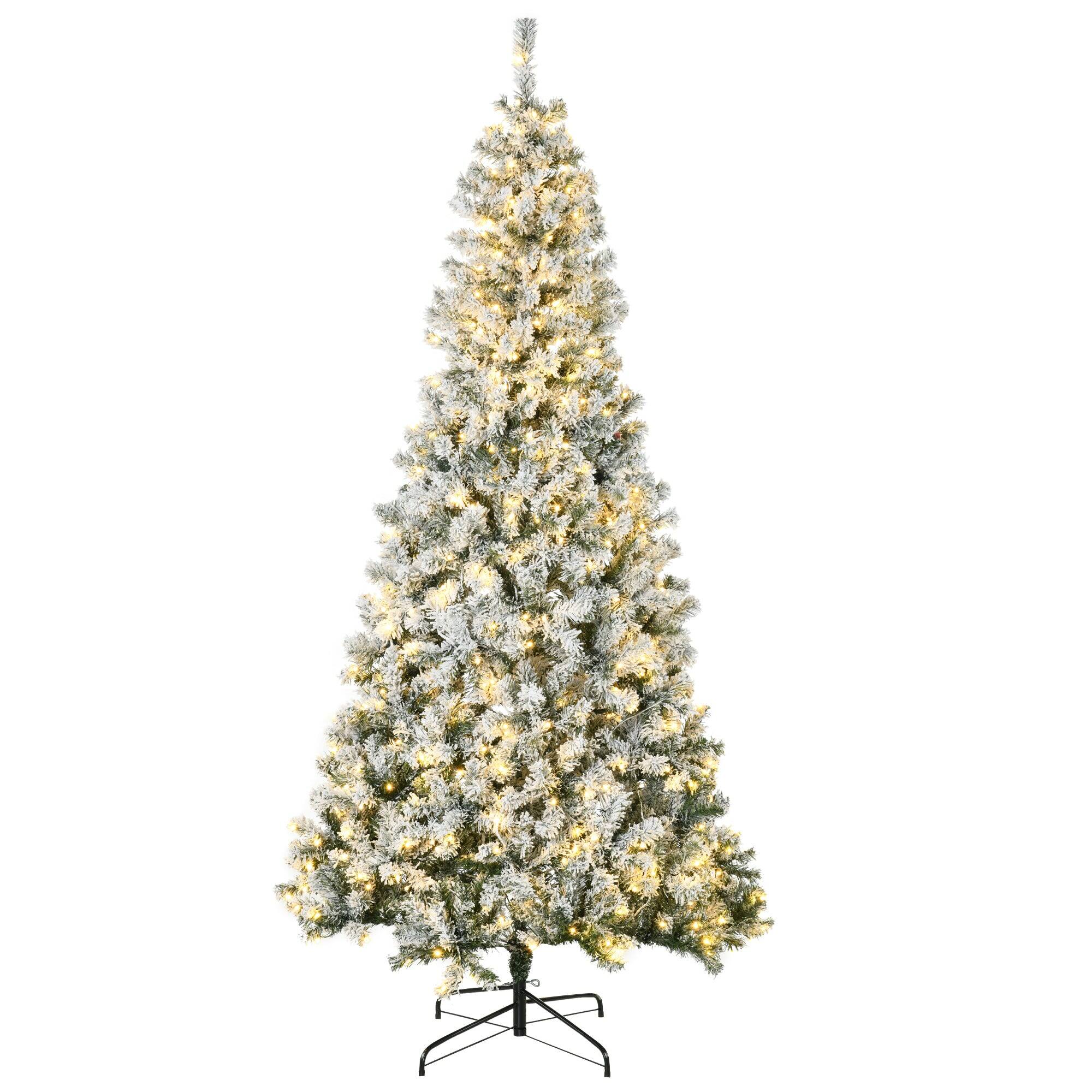 Alt View 6. BreeBe - 7.5ft Tall Prelit Artificial Christmas Tree Holiday DÃ©cor with 1188 Snow Flocked Branches - Green.