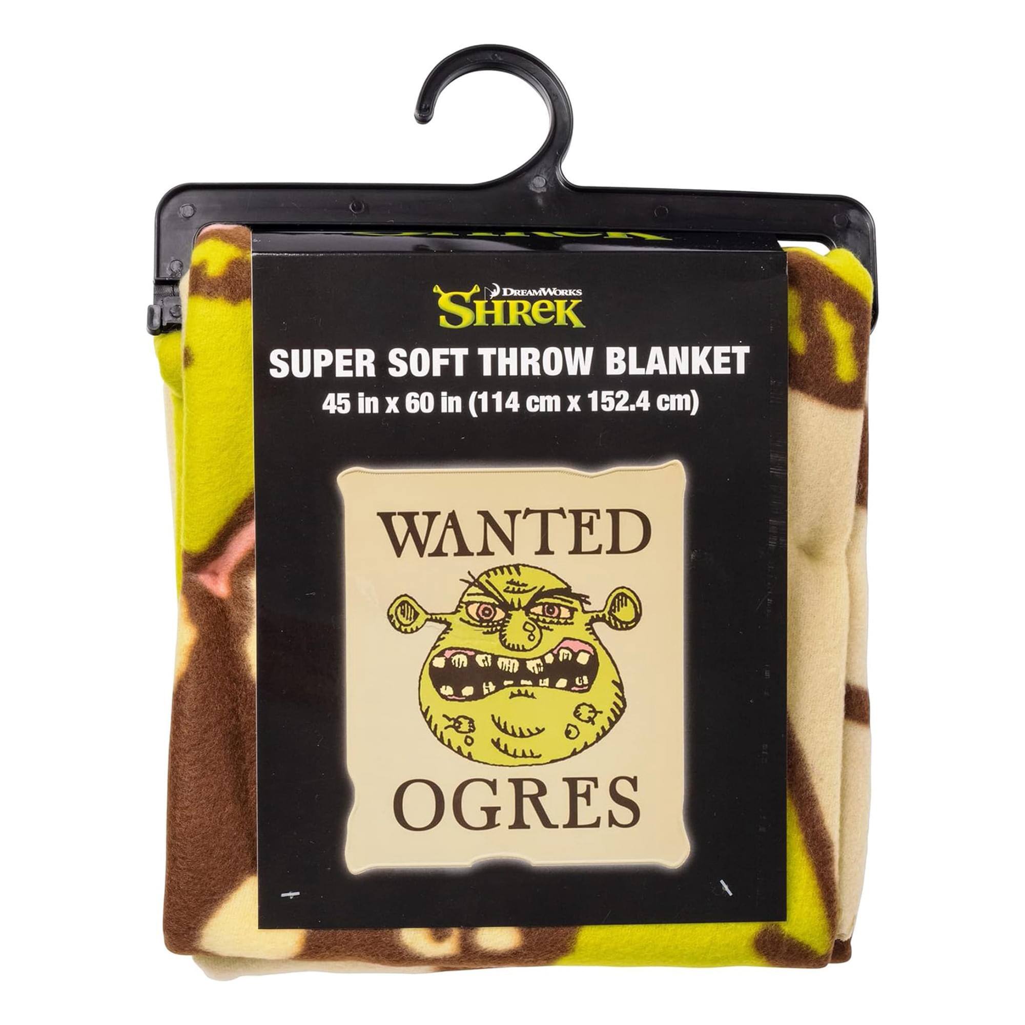 DREAMWORKS SHREK SUPER SOFT THROW BLANKET 45 in x 60 in (114 cm x 152.4 cm)  
WANTED OGRES