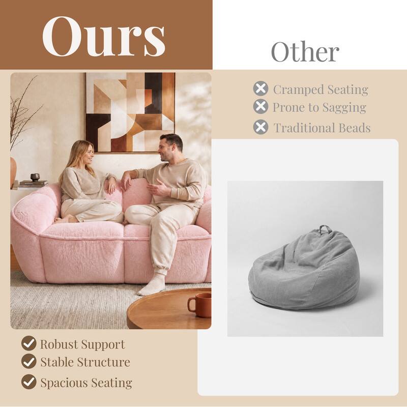 Ours

Other

X Cramped Seating  
X Prone to Sagging  
X Traditional Beads

✓ Robust Support  
✓ Stable Structure  
✓ Spacious Seating