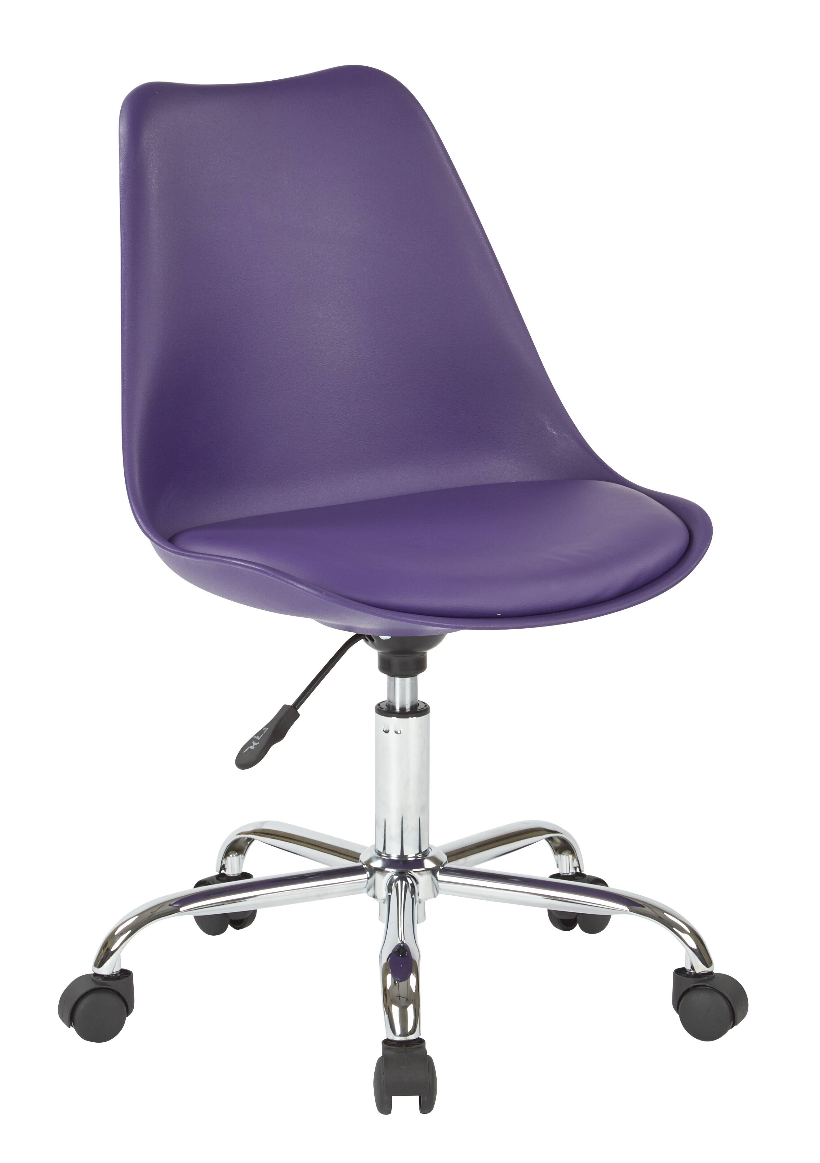 Angle. OSP Home Furnishings - Emerson Office Chair - Purple.