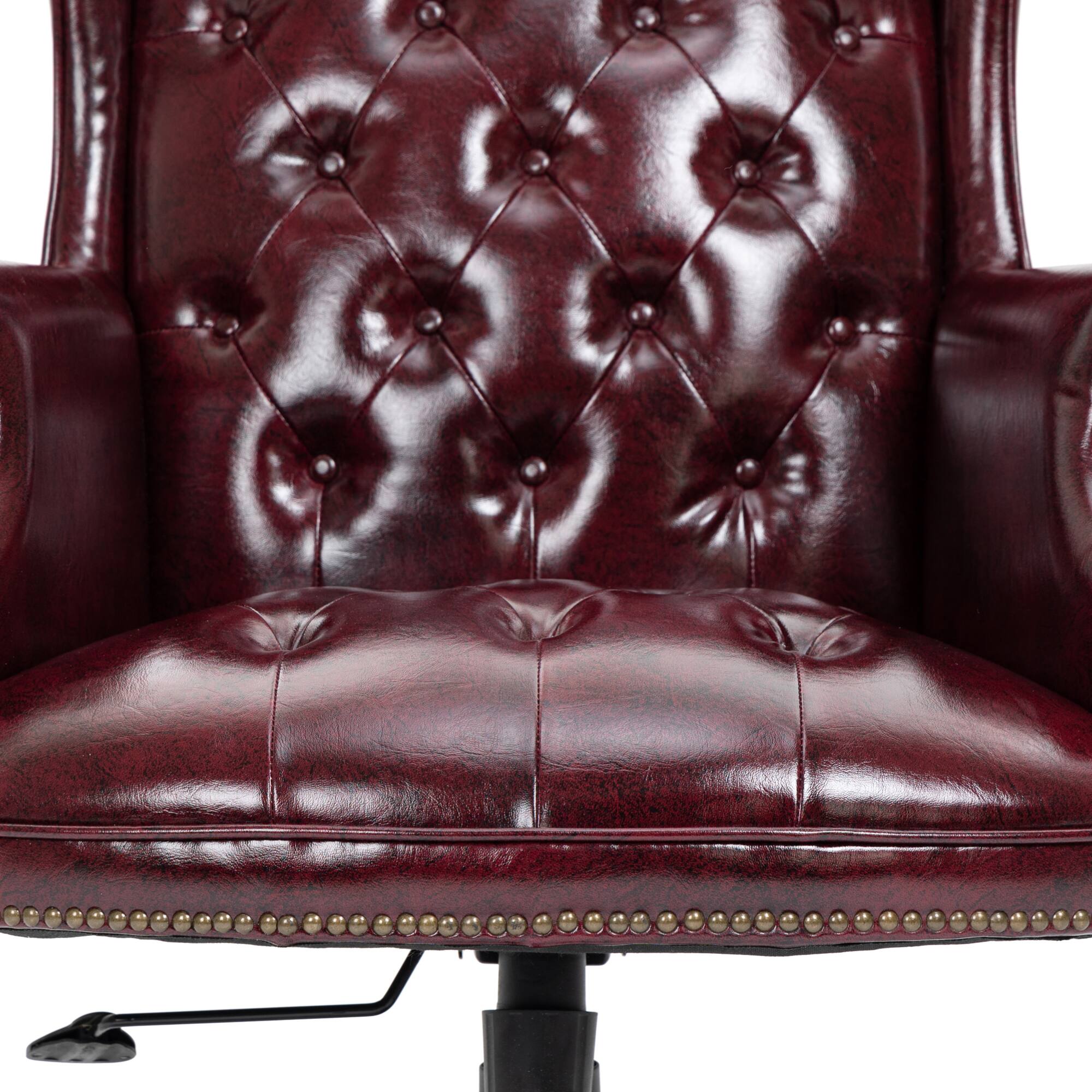 Alt View 5. GOODSILO - Premium High-Back Executive Office Chair with Ergonomic Support and Smooth-Rolling Casters Leather Design - Burgundy.
