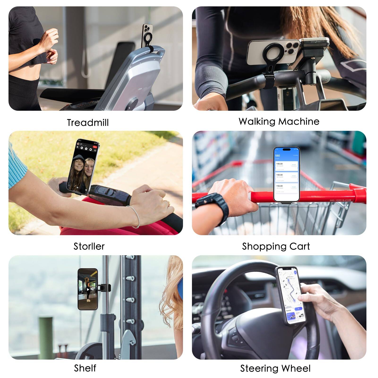 - Treadmill
- Walking Machine
- Stroller
- Shopping Cart
- Shelf
- Steering Wheel