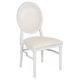 Flash Furniture - HERCULES Series 900 lb. Capacity King Louis Chair with Vinyl Back and Seat and Frame - White