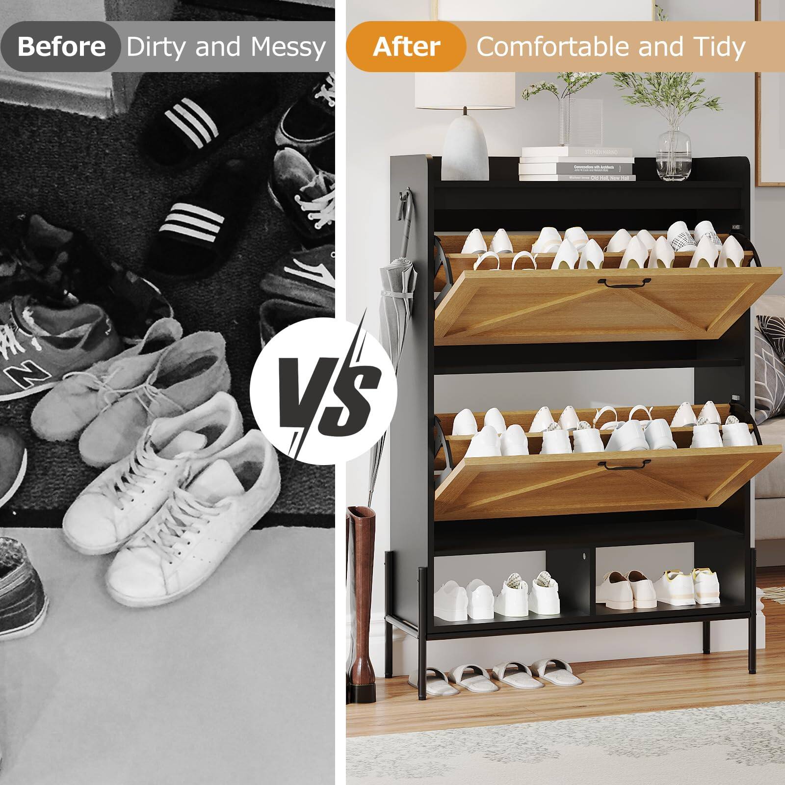 Before: Dirty and Messy  
After: Comfortable and Tidy