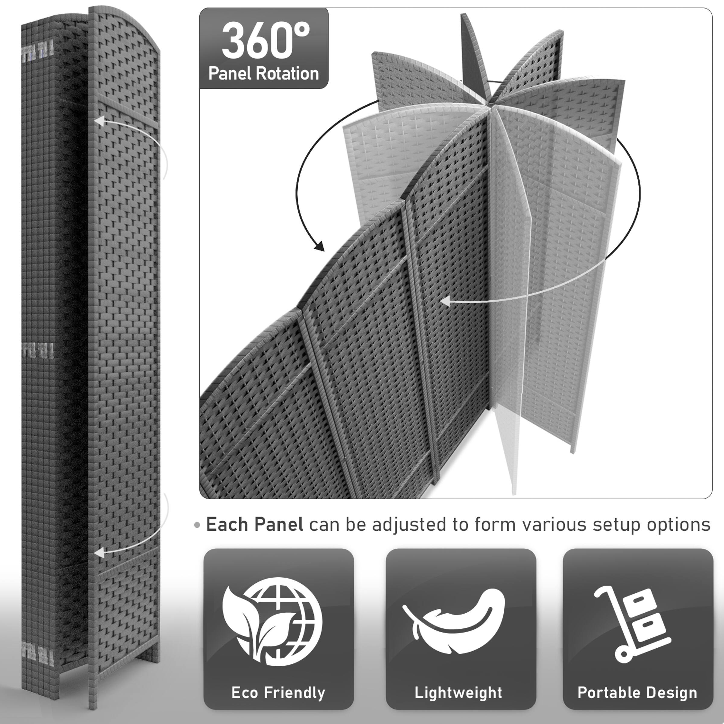360° Panel Rotation

Each Panel can be adjusted to form various setup options

Eco Friendly

Lightweight

Portable Design