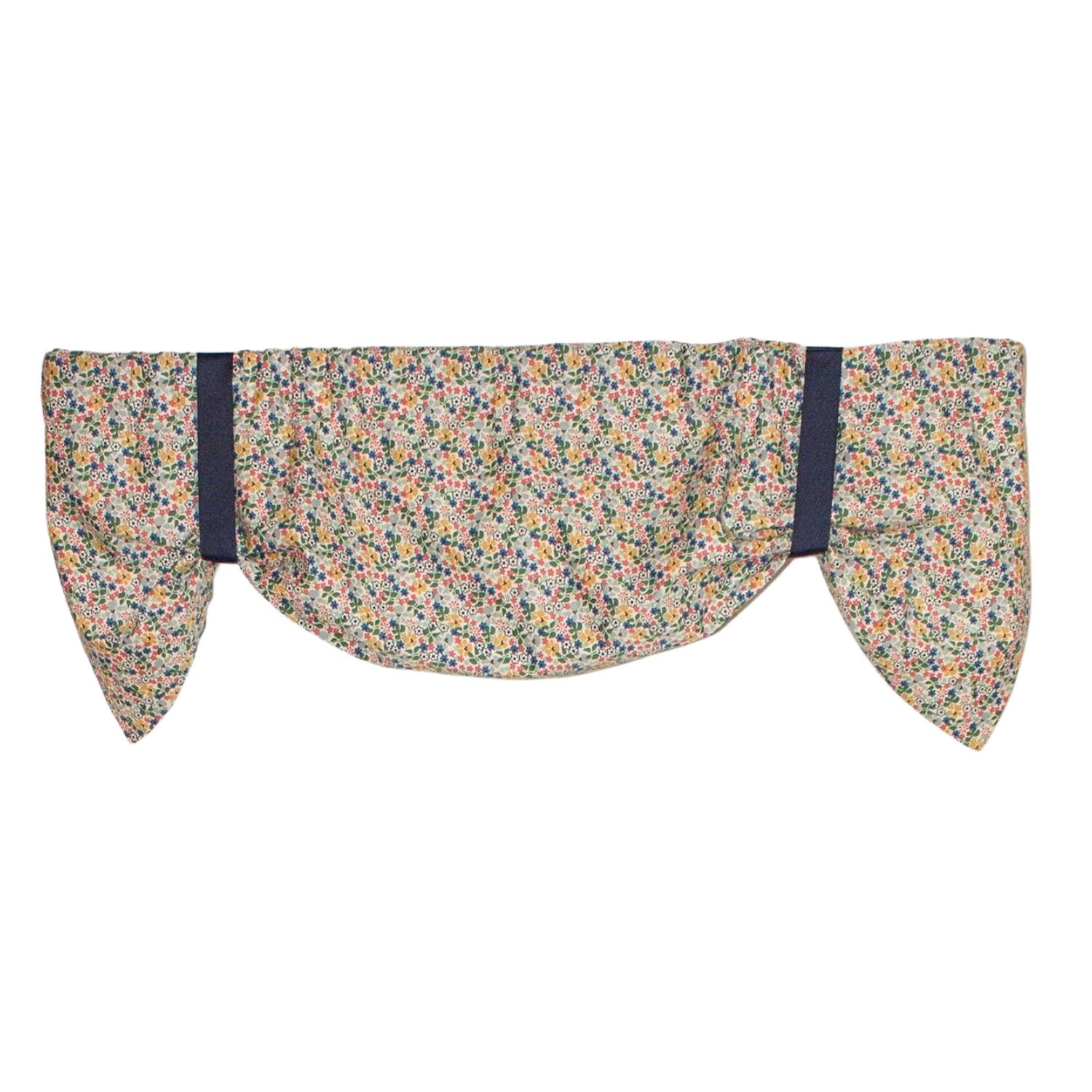 Front. RLF Home - RLF Home Petite Suspender 100% Cotton with Fully Lined 3" Rod Pocket Valnance for Windows 50" x 17" Multi - Multi.