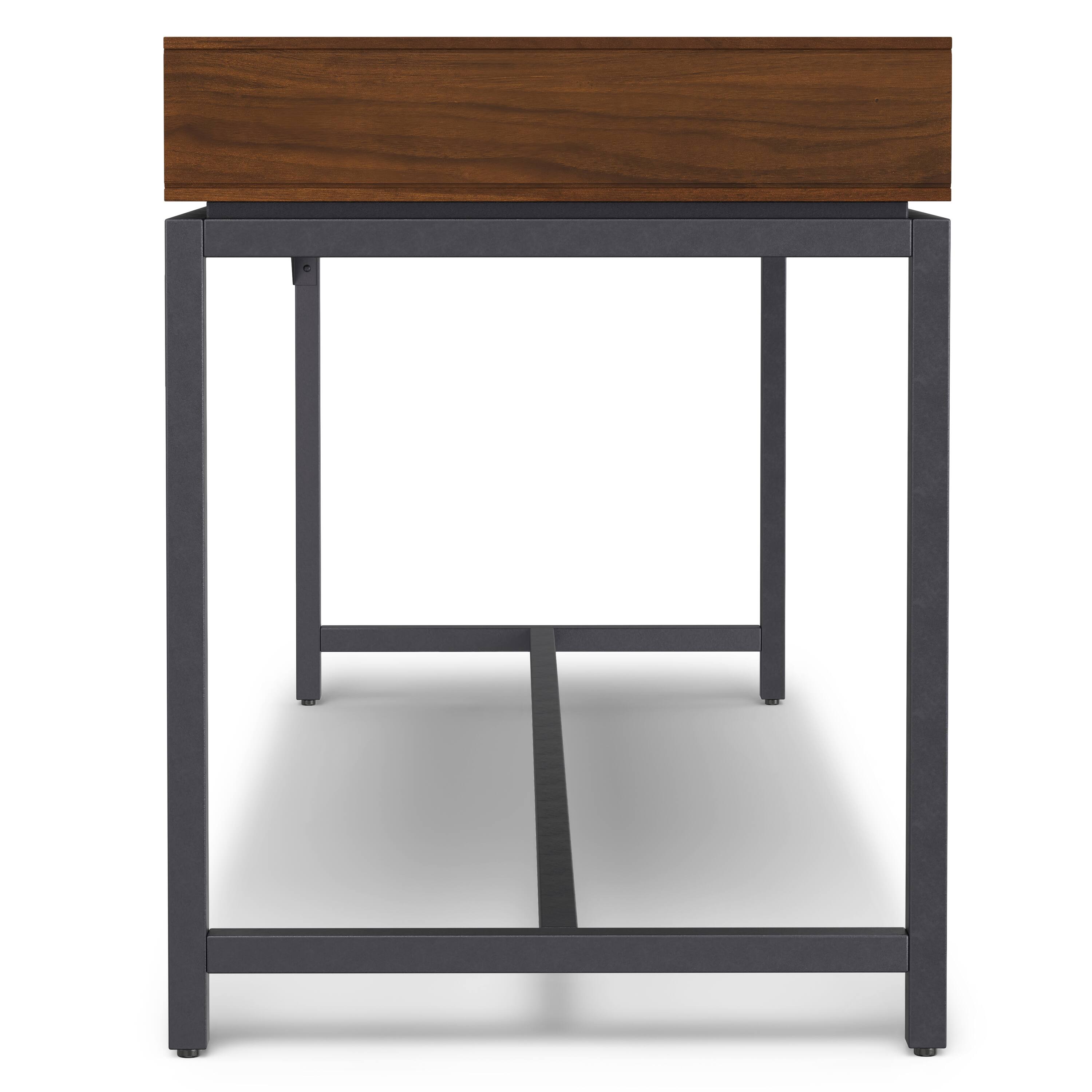 Alt View 2. Simpli Home - Banting SOLID WOOD Industrial 72 inch Wide Desk in Walnut - Walnut Veneer.