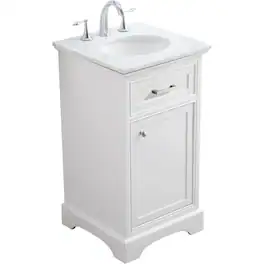 Elegant Kitchen and Bath - 19 in. Single Bathroom Vanity set in - White