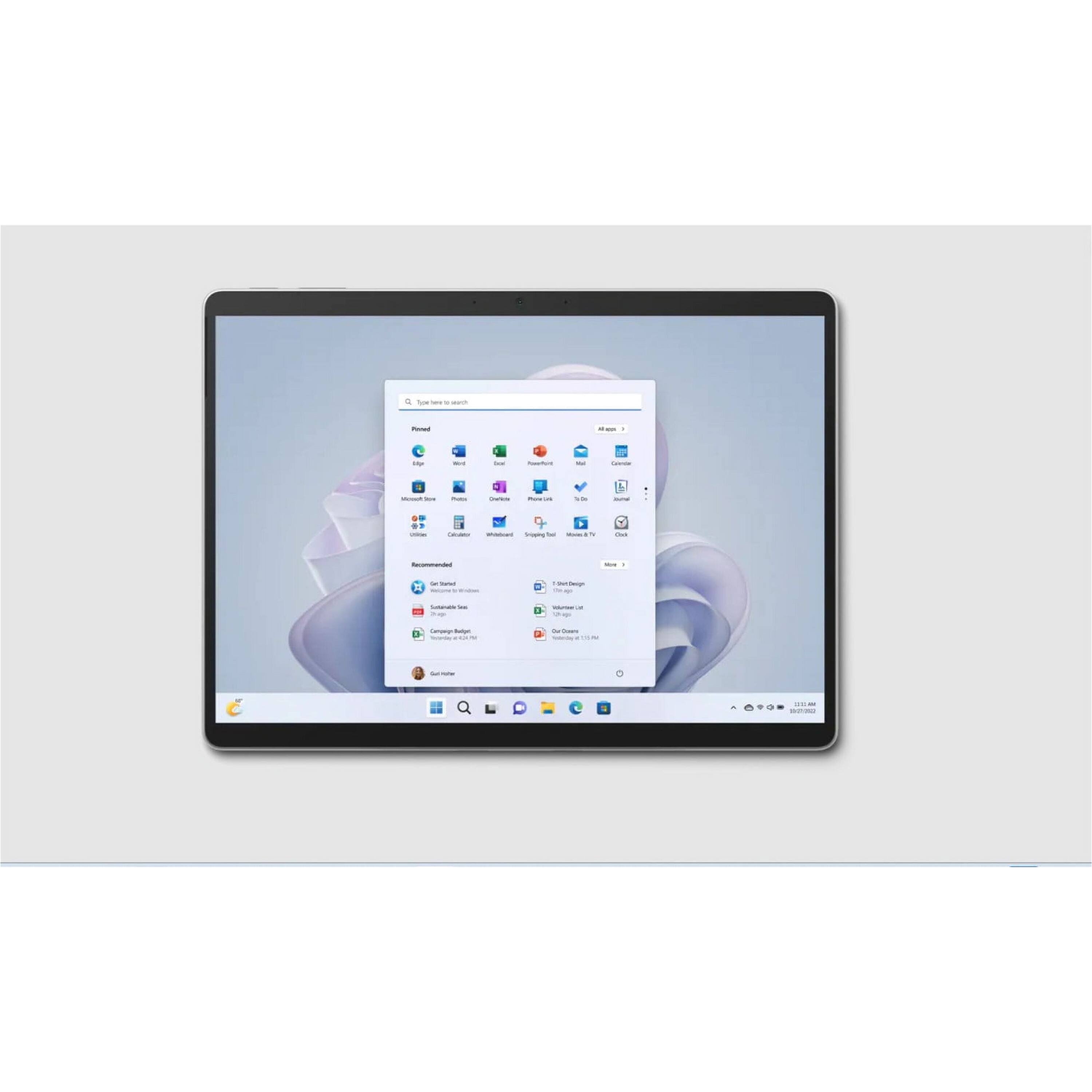 Angle. Microsoft - Surface Pro 9 13" Tablet 256GB WiFi 4.40GHz, Sapphire - Blue.