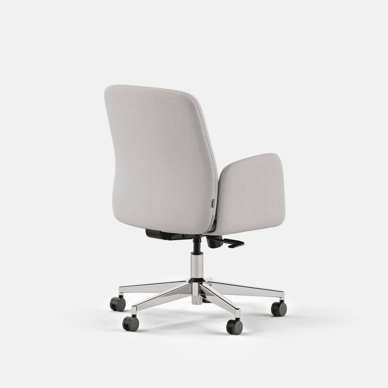 Left. Branch Furniture - Branch Softside Mid-Century Modern Mid Back Office Chair – Removable Arms, Adjustable Height, Cloud-Like Comfort - Bone.
