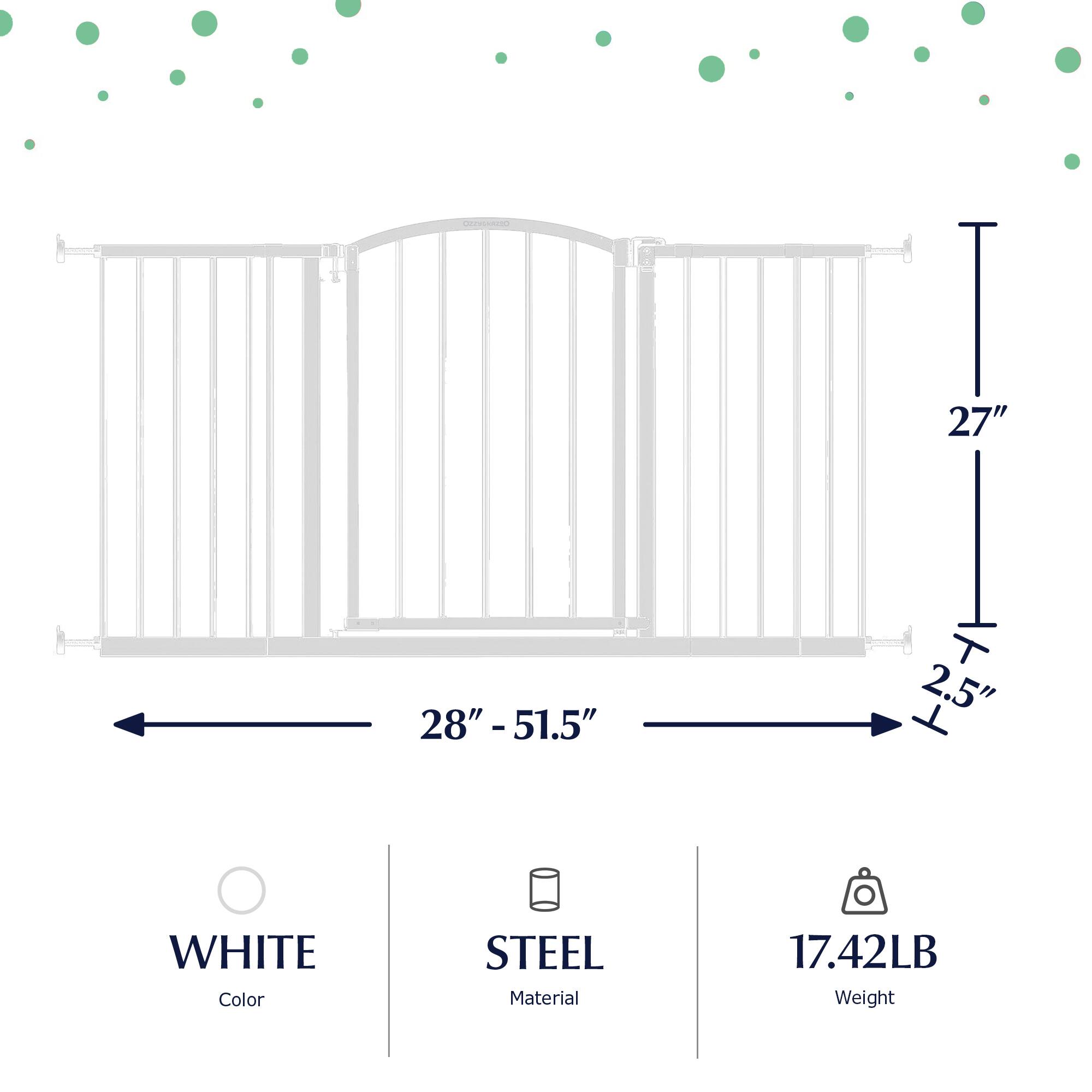 27" 28" - 51.5" 28" - T 2.5" WHITE Color STEEL Material 17.42LB Weight