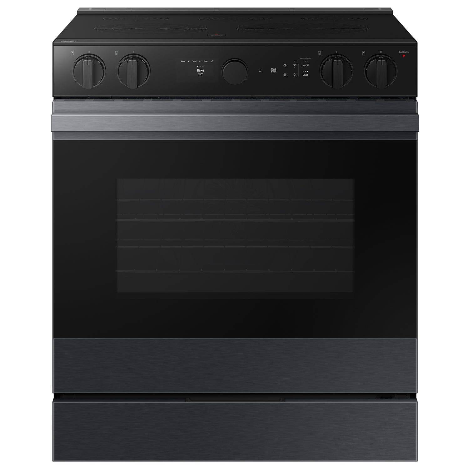 Samsung - Bespoke Smart Slide-In Electric Range 6.3 cu. ft. with Air Sous Vide & Air Fry - Matte Black Steel - Front_Zoom