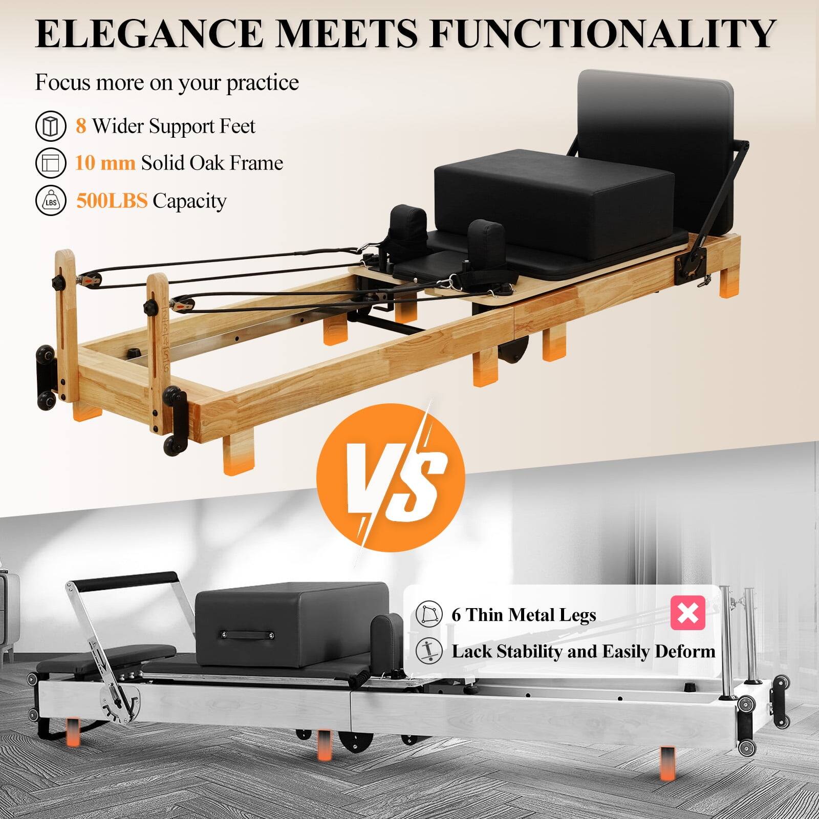 ELEGANCE MEETS FUNCTIONALITY
Focus more on your practice
8 Wider Support Feet
10 mm Solid Oak Frame
500LBS Capacity
VS
6 Thin Metal Legs
Lack Stability and Easily Deform