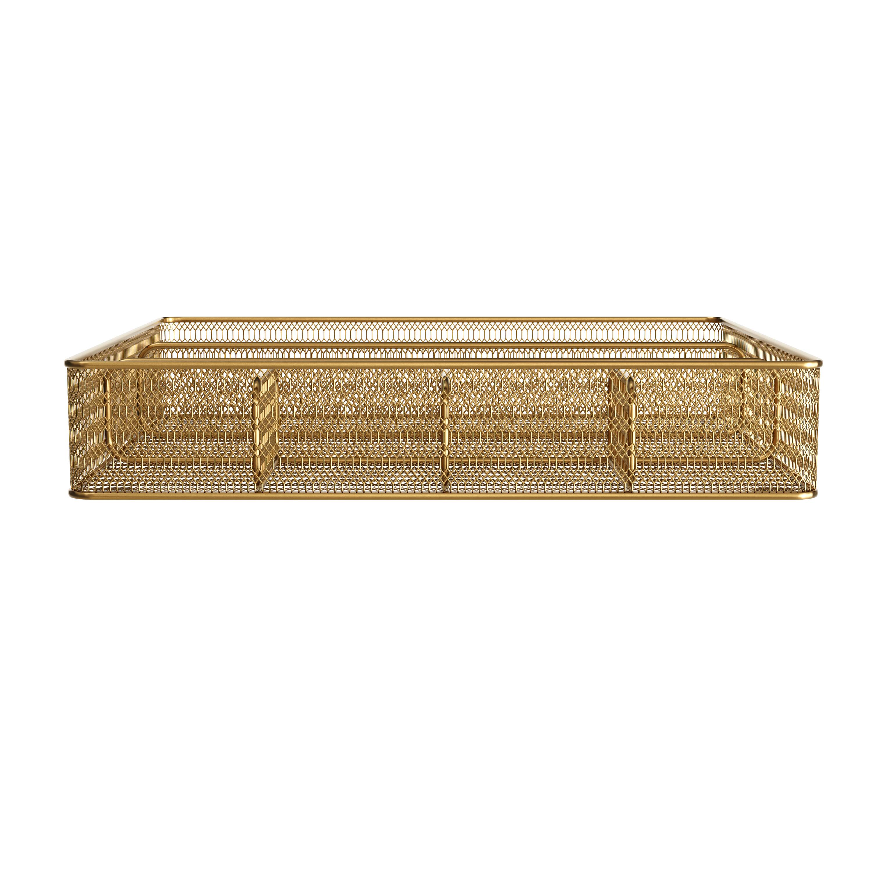 Alt View 18. Martha Stewart - Ryder Premium Mesh Metal Large Drawer Organizer - Gold.