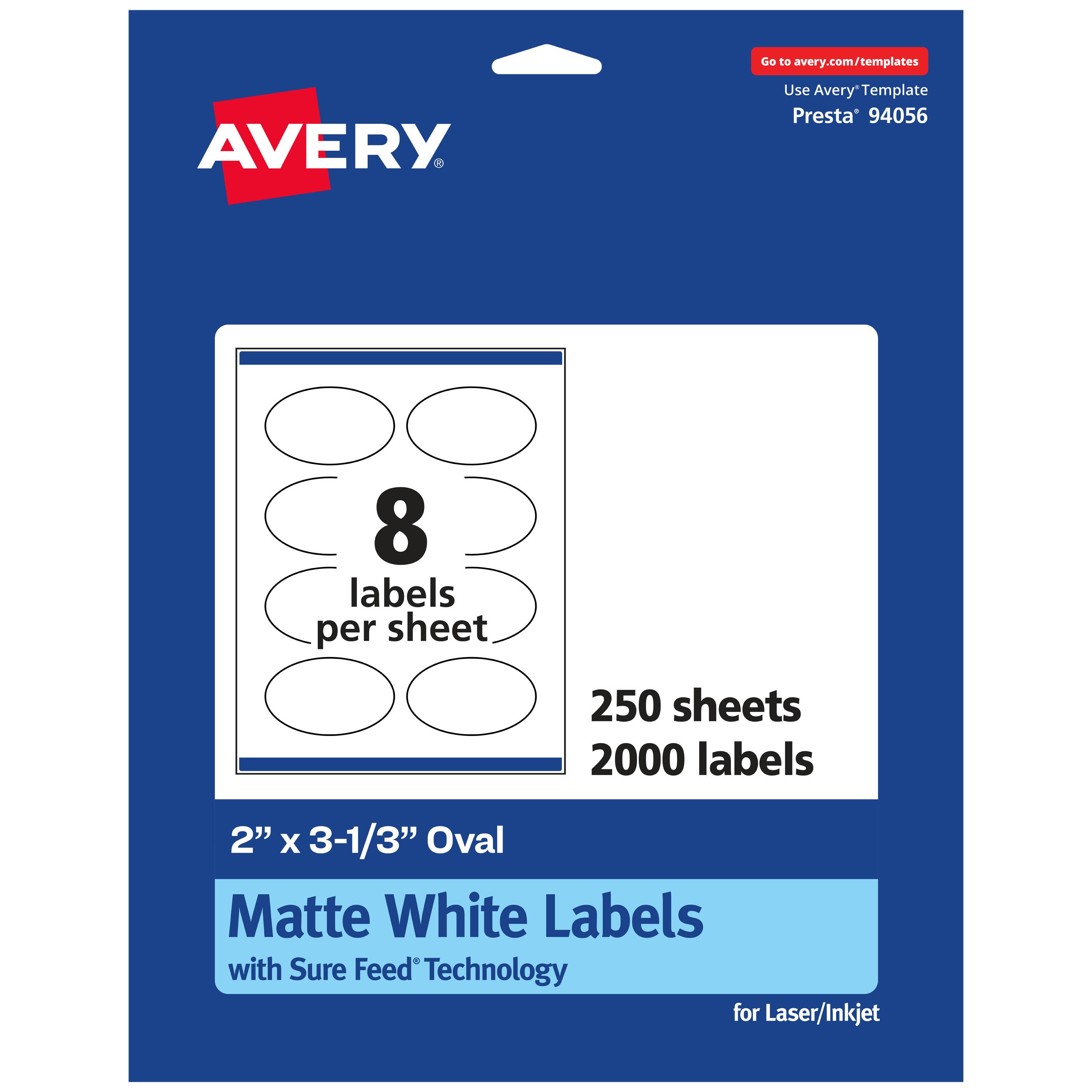 "Avery - Matte Oval Labels, 2"" x 3-1/3"", 2,000 Labels - White" price history on PriceWatchPro