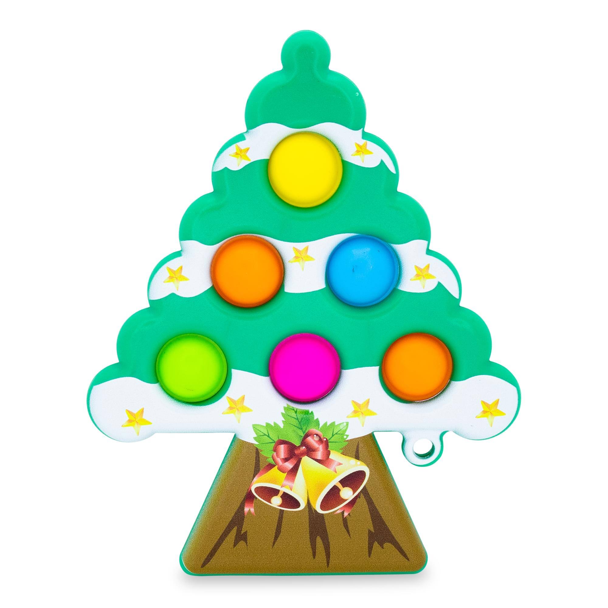 Toynk - Pop Fidget Toy Holiday Tree 6-Button Bubble Popping Game - Green