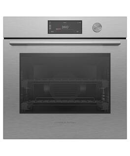 Fisher & Paykel - 24" 3 CF Single Built-in 6.8" Touchscreen w/Dial, Self-Cleaning Oven - Brushed Silver