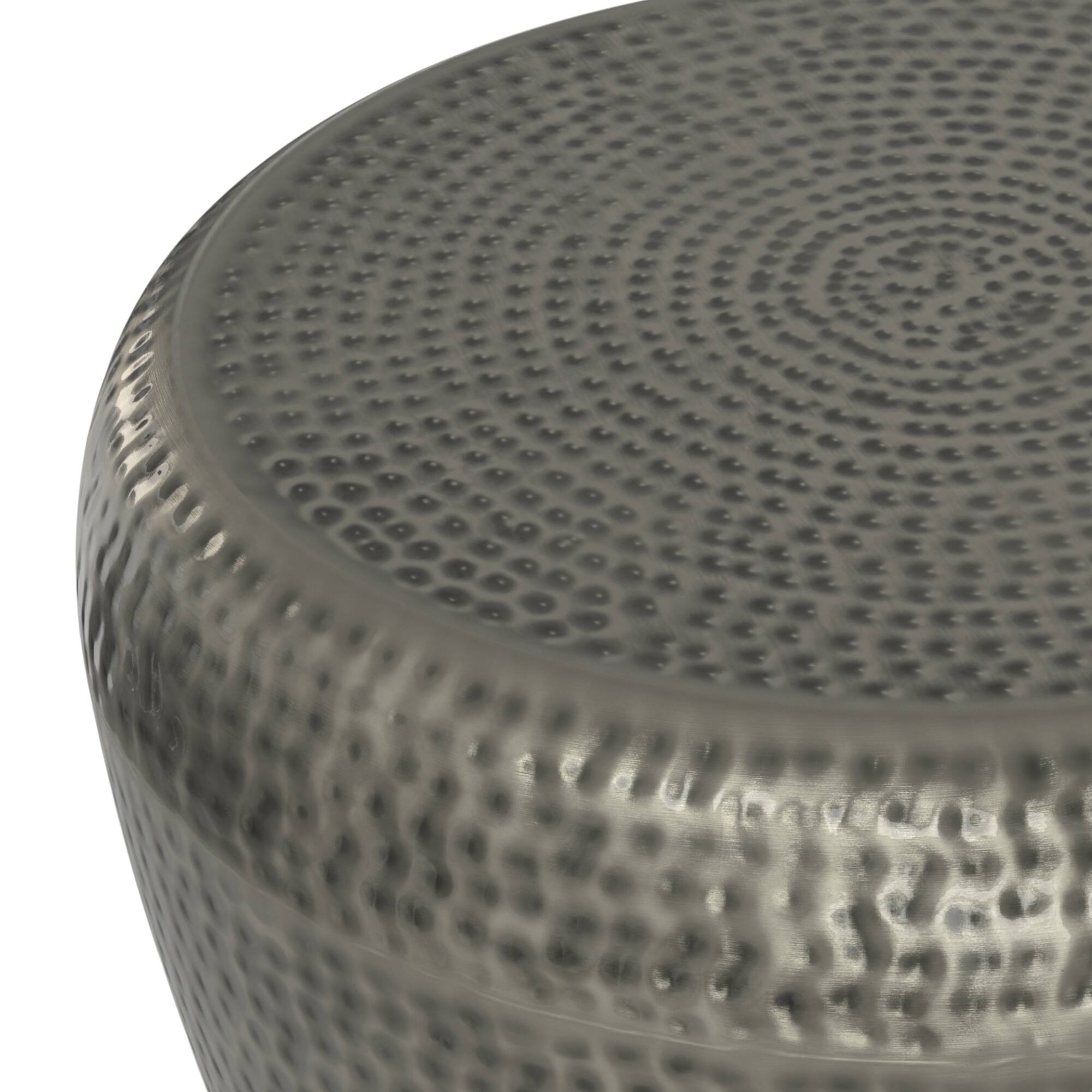 Alt View 4. Simpli Home - Preston Modern Industrial 22 inch Wide Metal Metal Side Table in Antique Silver , Fully Assembled - Antique Silver.