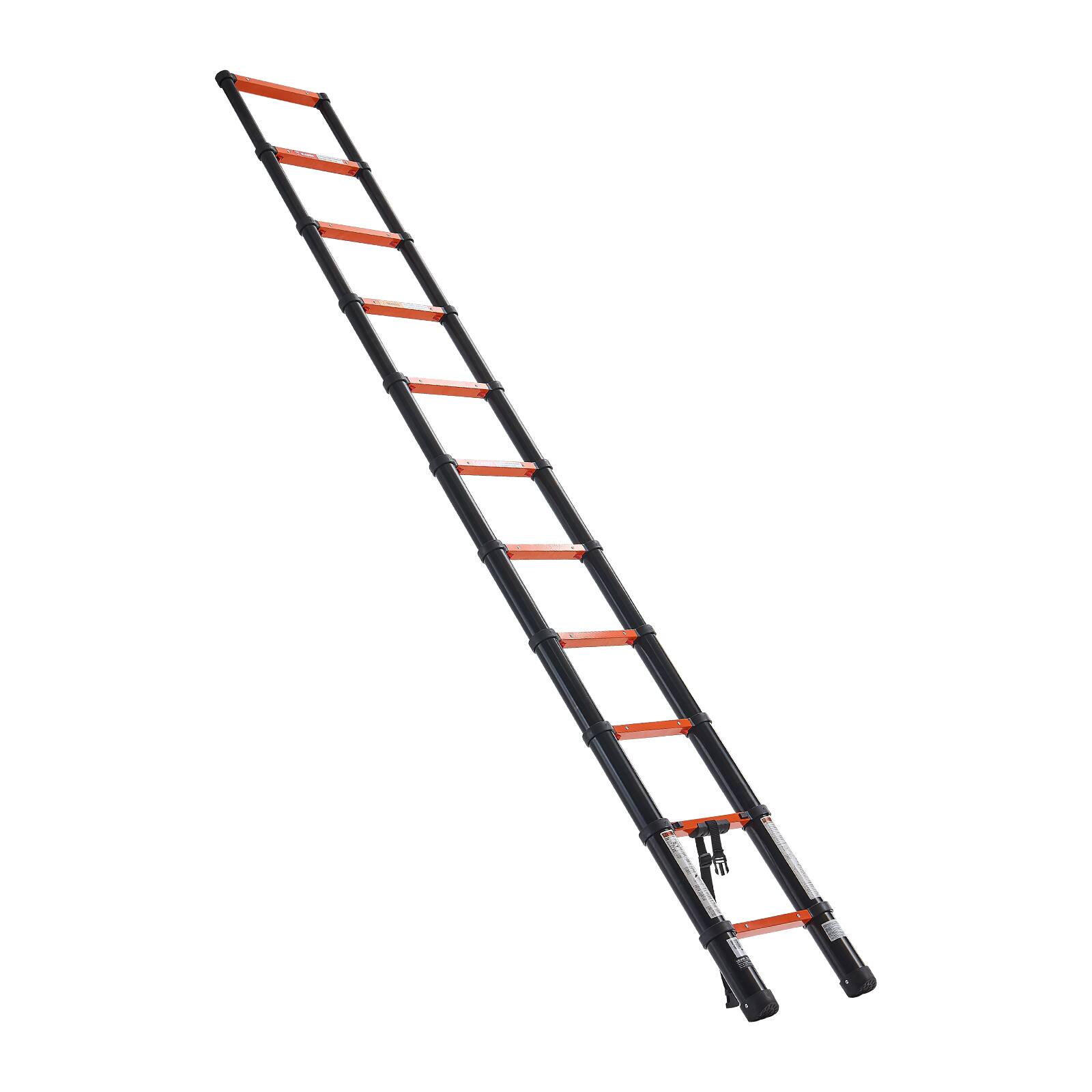 Alt View 5. VEVOR - Telescoping Ladder, 10.5 ft Extension Ladder One-Button Retraction, Heavy-Duty 330 lbs Capacity, for Home Repairs - Black;Orange.
