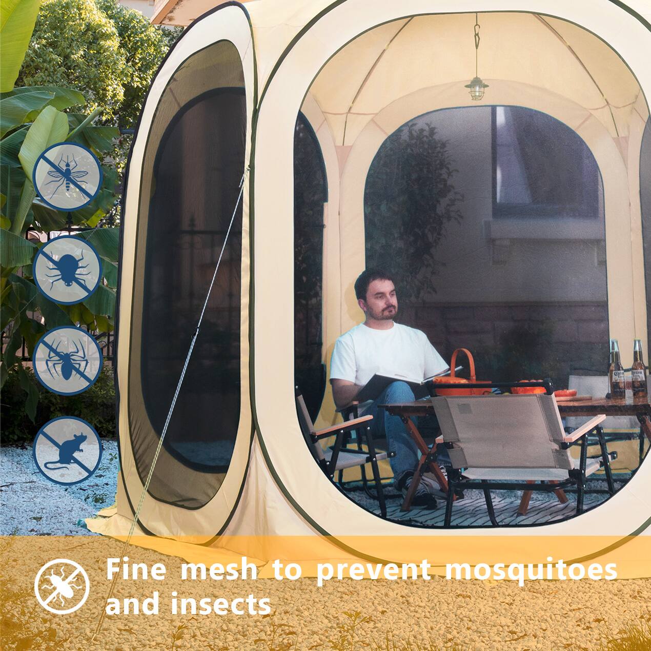 Fine mesh to prevent mosquitoes and insects