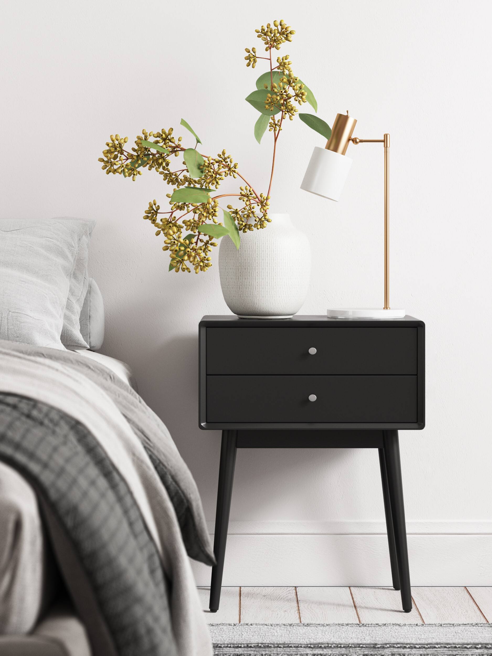 Angle. Elle Decor - Stephanie Side Table - Black.
