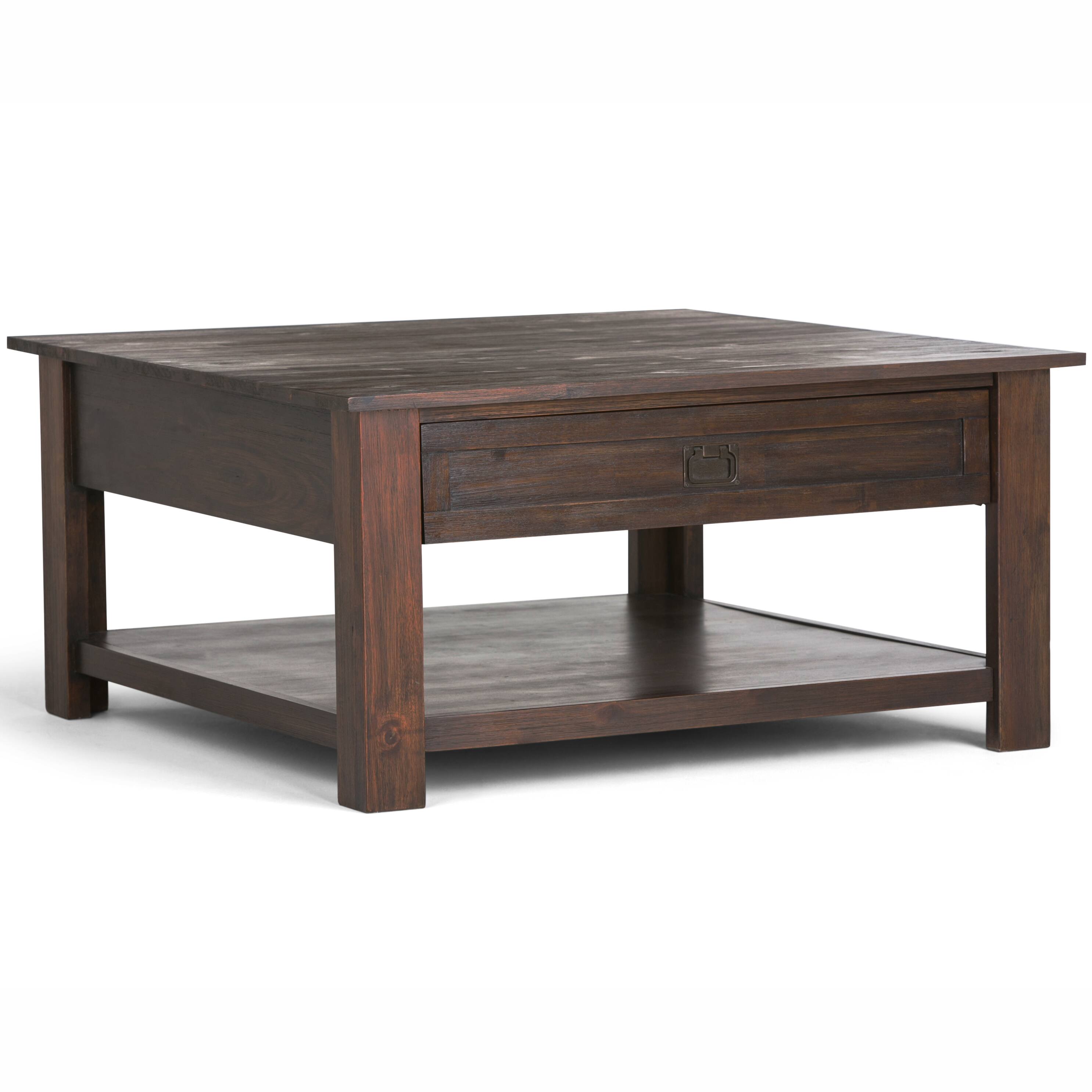 Alt View 1. Simpli Home - Monroe 38 inch Coffee Table with 22 inch End Tables (Set of 3) - Distressed Charcoal Brown.