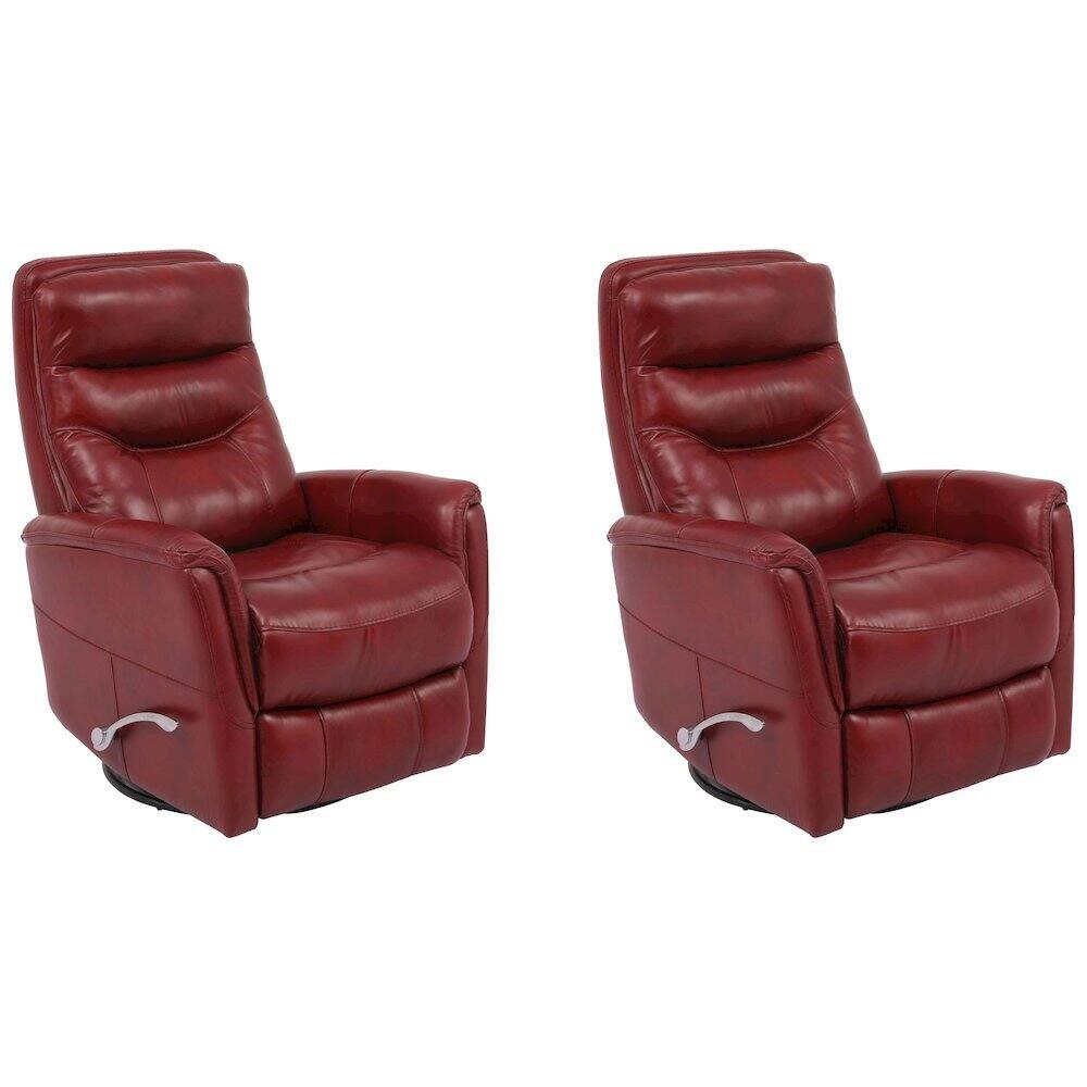 Front. Starlight Canyon Home - Rouge Recliner Nursery Glider Set – Elegant Boucle Chairs for Comfort - Red.