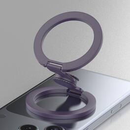 Dteck - Double Sided Magnetic Phone Grip Ring Holder for Apple iPhone, Foldable Zinc Alloy Stand with Fun Gyro Spinner Function - Darkpurple
