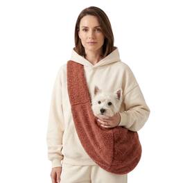 PawsPik - Snuggle Sling Plush Pet Carrying Bag - Orange