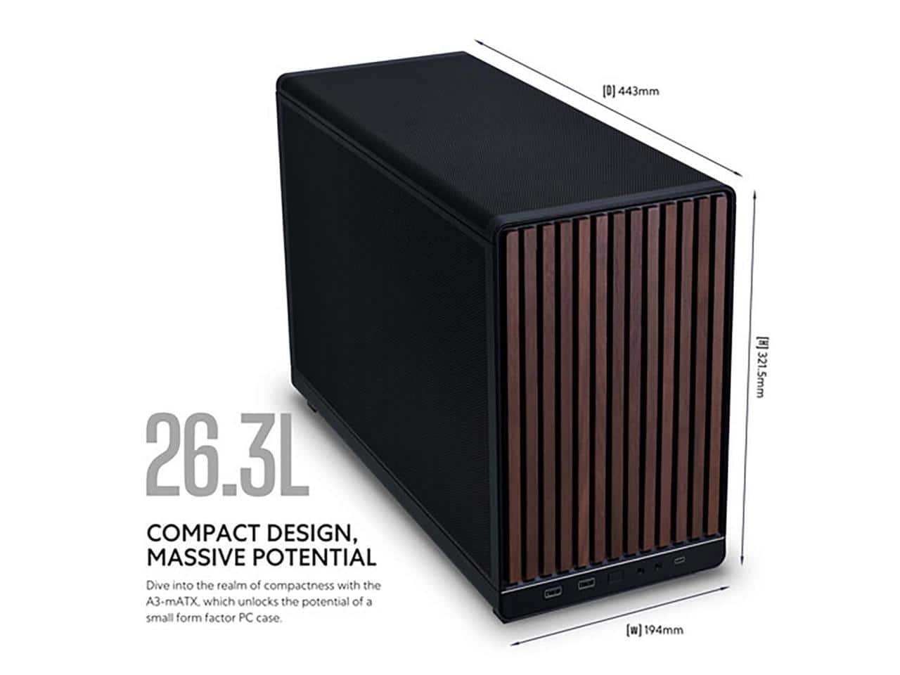Lian Li A3 mATX WD Black Wood front panel SPCC M ATX / ITX