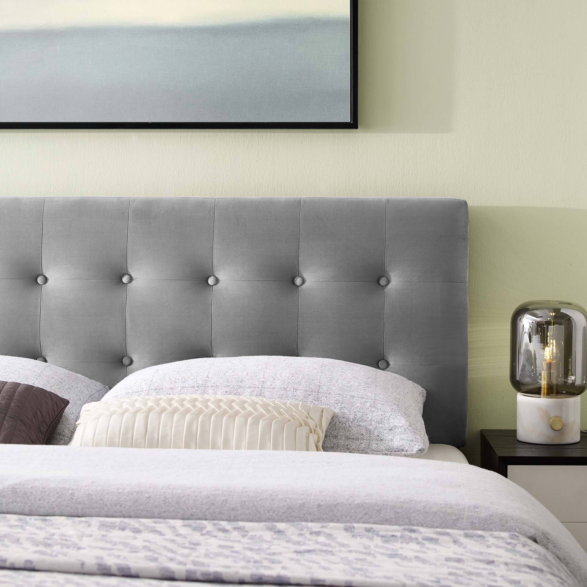 Alt View 4. Modway - Emily Biscuit Tufted Performance Velvet Full Headboard by Modway - Gray.