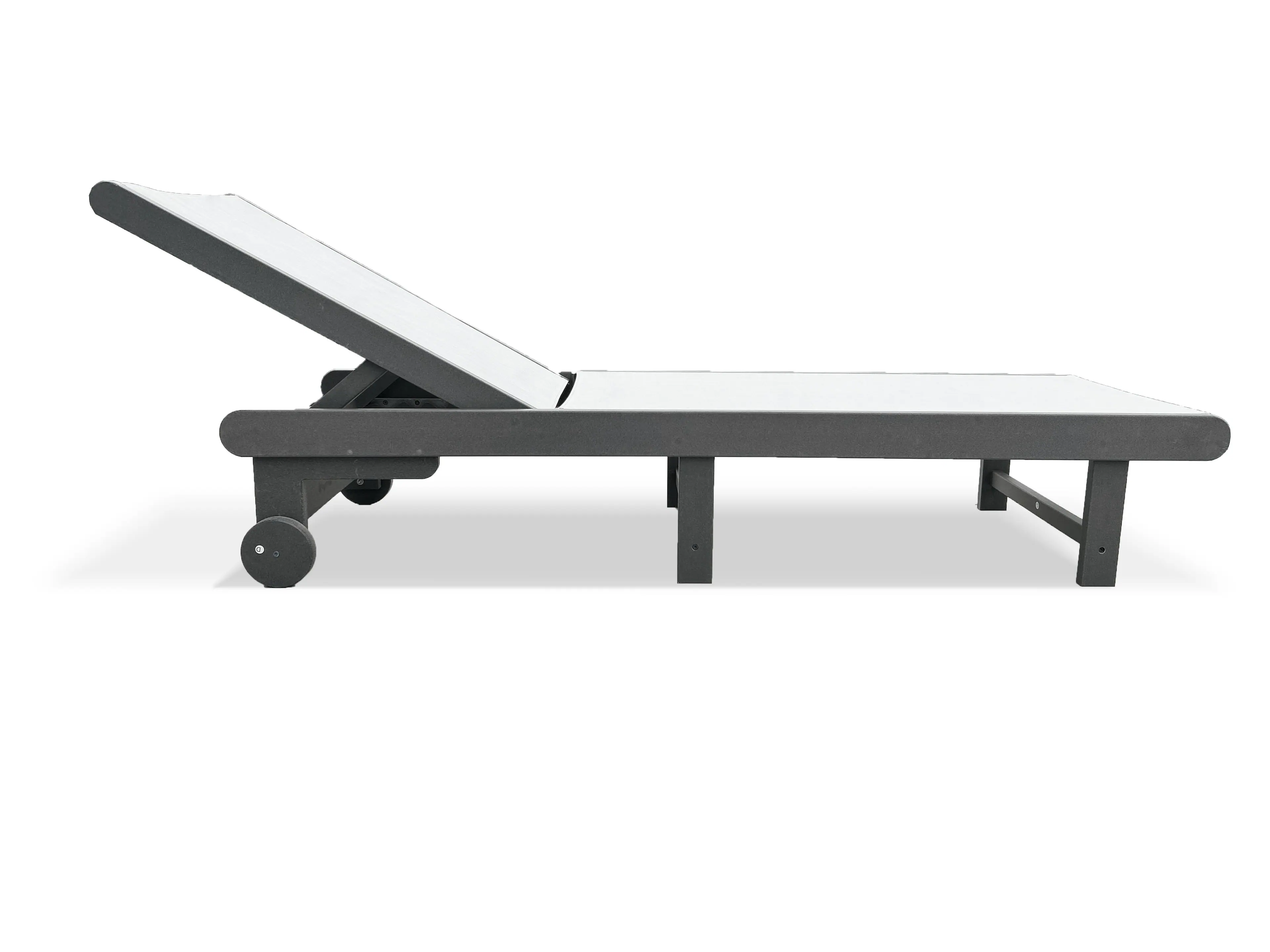 Alt View 1. LuXeo - Venice HDPE Chaise Lounge, Gray (Set of 4) - Gray.