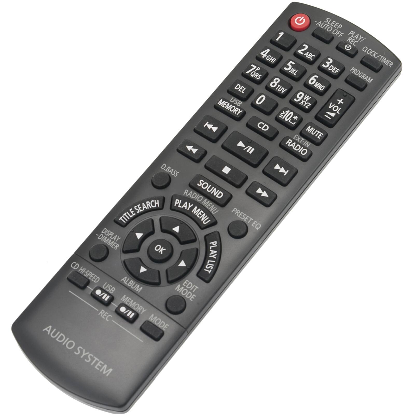 - AUTO SLEEP 1 OFF PLAY/ REC 4GHI 2 ABC CLOCK/ TIMER 3 DEF PROGRAM DEL 5JKL 6MN USB 0 93z W + MEMORY 10 VOL * CD MUTE RADIO EXT-IN /II D.BASS D RADIO SOUND SEARCH PLAY MENU TITLE MENU PRESET EQ - DIMMER OK PLAY CD LIST HI-SPEED ALBUM USB MODE EDIT REC MEMORY MODE AUDIO SYSTEM