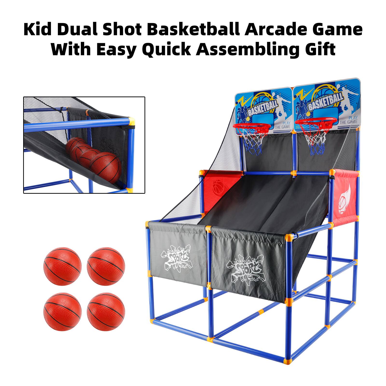 Kid Dual Shot Basketball Arcade Game With Easy Quick Assembling Gift