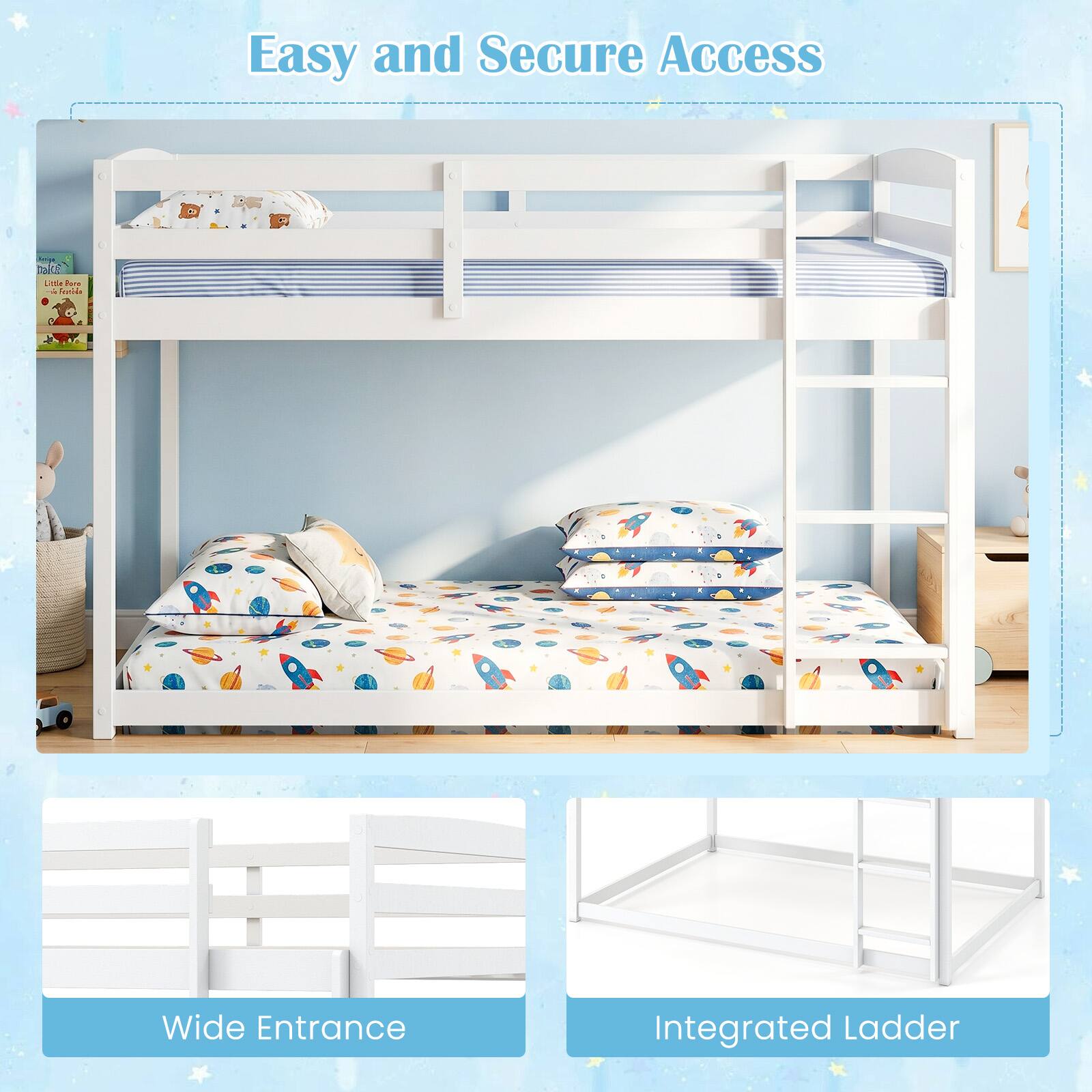 Easy and Secure Access  
Wide Entrance  
Integrated Ladder