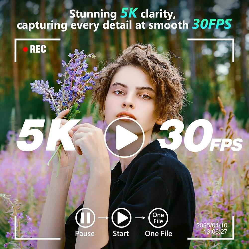 Stunning 5K clarity, capturing every detail at smooth 30FPS

5K 30FPS

Pause Start One File

2025/04/10 13:06:27