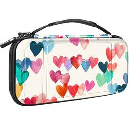 Kitcheniva - Travel Carry Case For Nintendo Switch OLED 2021 And Switch 2017 - Raining Hearts