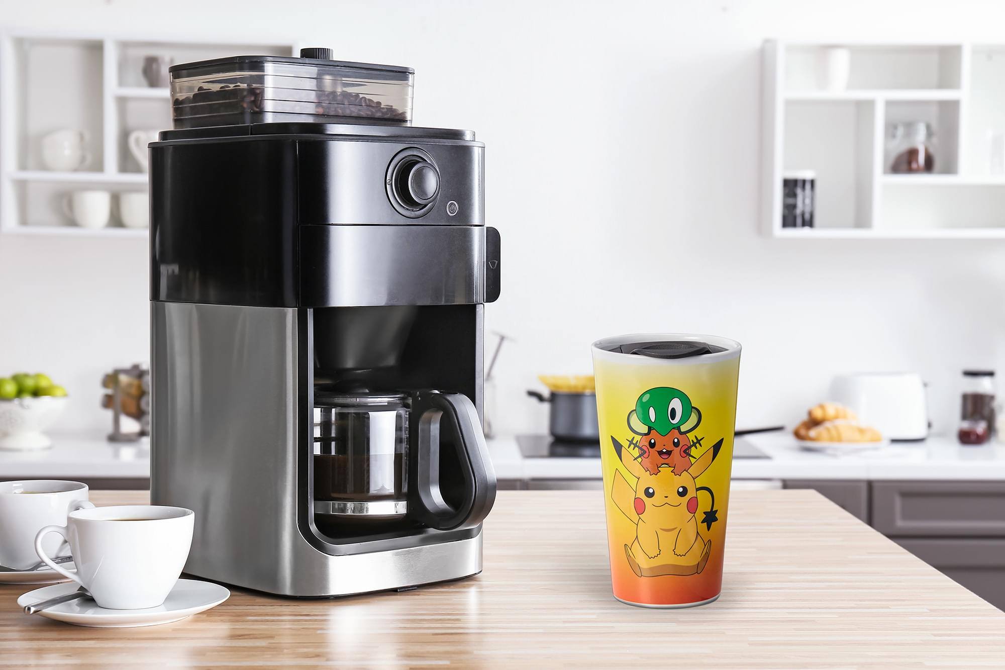 Alt View 4. Pokémon - Pokémon XY Series Travel Mug | Pikachu, Dedenne, & Squishy | Holds 16 Ounces - Yellow.