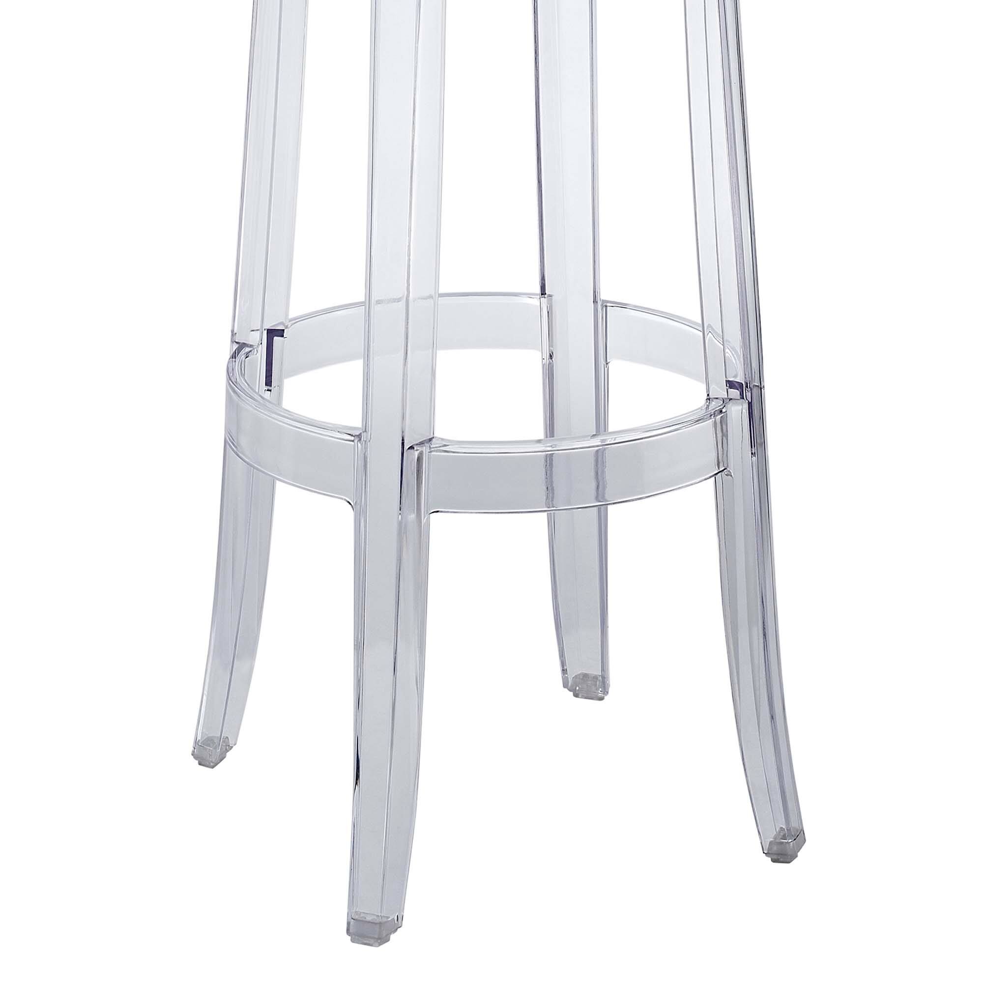 Back. Modway - Casper Backless Bar Stool - Clear.