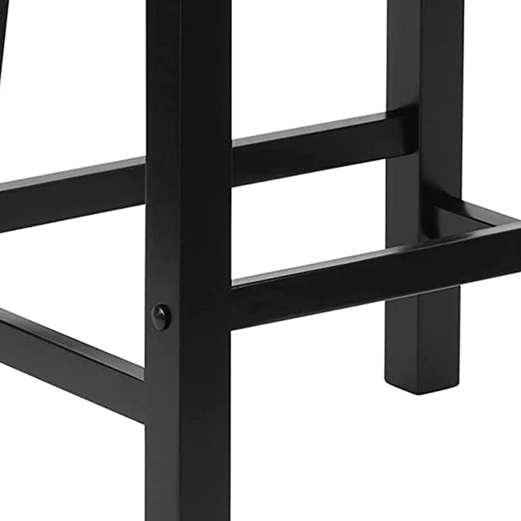 Alt View 7. PJ Wood - PJ Wood Classic Saddle-Seat 24" Tall Kitchen Counter Stools, Black, (Set of 2) - Black.