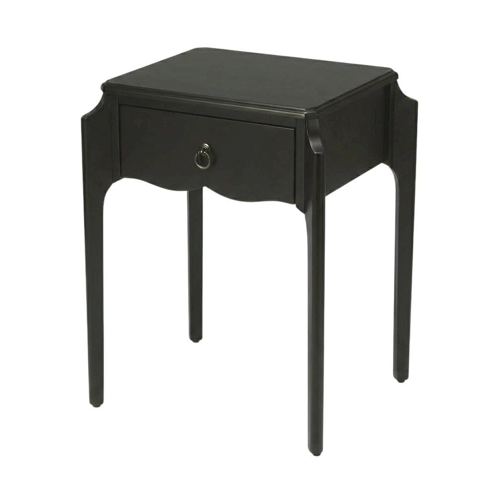 Alt View 1. Starlight Canyon Home - 1-Drawer Nightstand with Distressed Finish - Black.