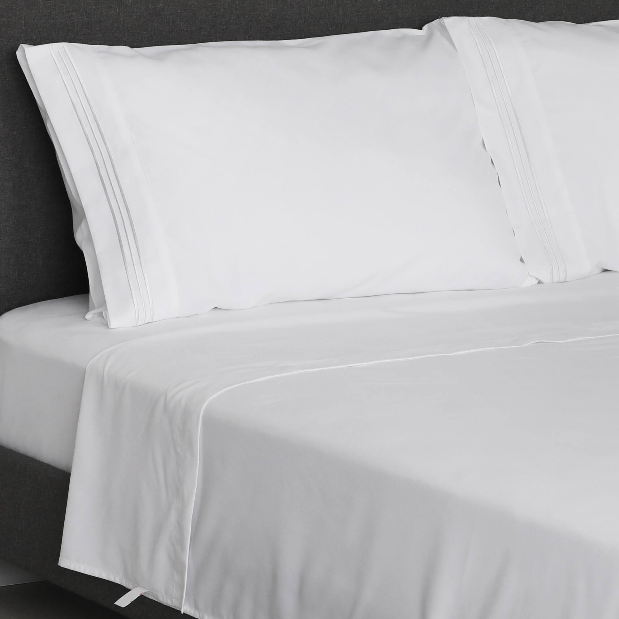 Alt View 6. Furinno - Angeland Vienne 4-Piece Microfiber Bed Sheet Set, California King - White.