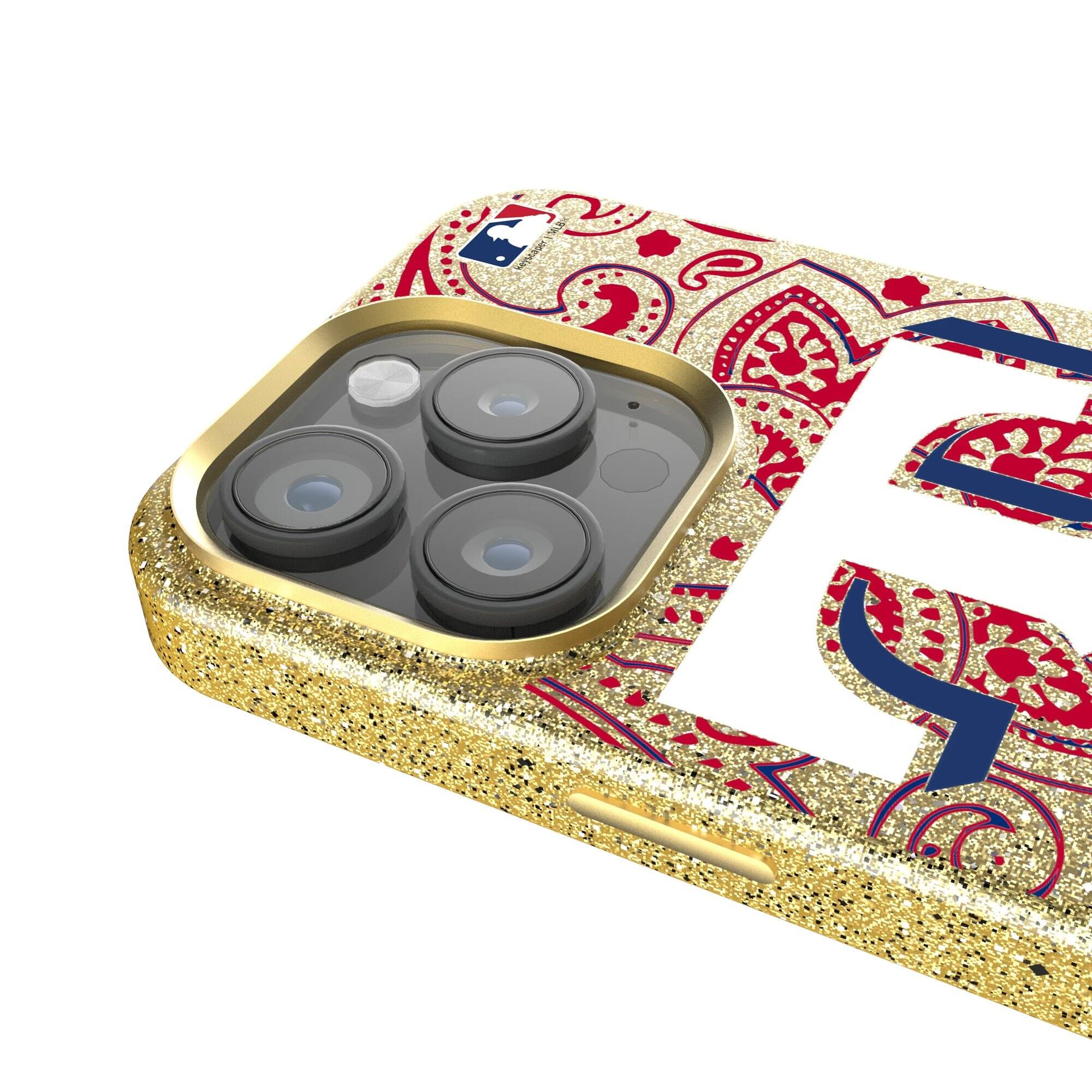 Alt View 3. Keyscaper - Texas Rangers Paisley Bling iPhone Case - 15 - Gold.