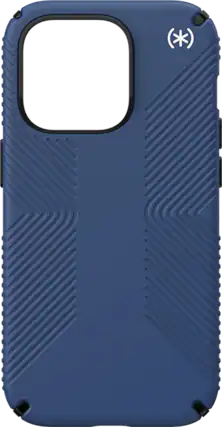 Front. Speck - Speck Presidio2 Grip with MagSafe Blue Case - iPhone 14 Pro - Coastal Blue/Black/White.